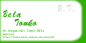 bela tomko business card